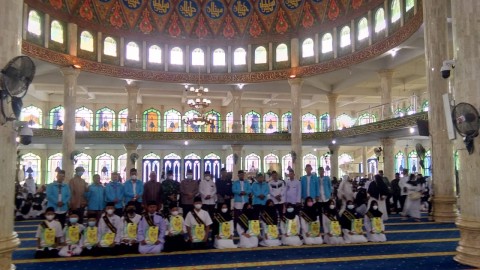Dandim 0406/Lubuklinggau Hadiri Wisuda Akbar Santriwan dan Santriwati LPPTKA BKPRMI Bersama DPW BKPRMI dan Gubernur Sumatera Selatan melalui Telecomfren.