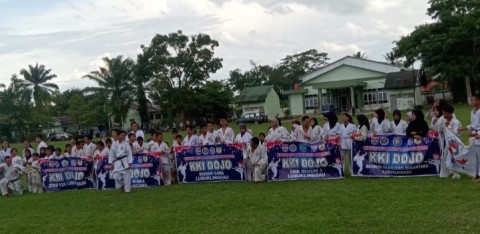 Kushin Ryu M Karate Do Indonesia (KKI) Binaan Kodim 0406/Lubuklinggau Ikuti Kenaikan Sabuk