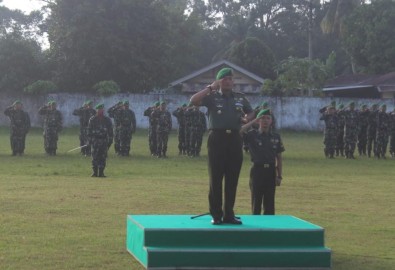 Dandim 0406/Lubuk Linggau Pimpin Upacara Bendera Rutin Setiap Hari Senin