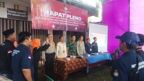 Pelda Rudianto hadiri Rapat Pleno terbuka tingkat Kecamatan.