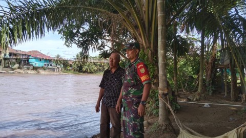 Babinsa Koramil 406-01/rawas ulu monitoring kegiatan gulbencal Di Desa binaan.