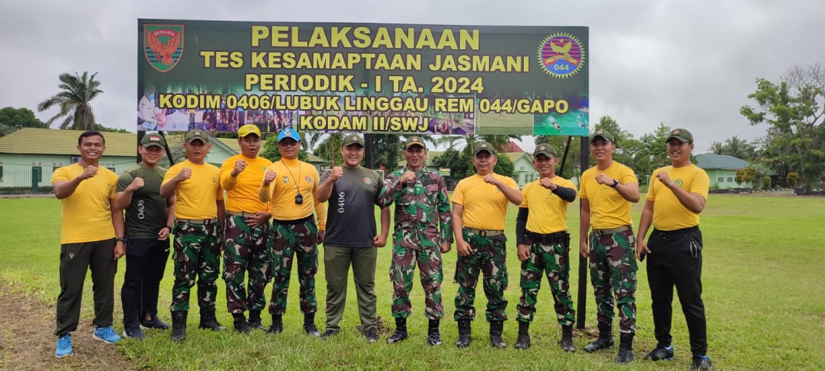 Untuk Mengetahui Kemampuan dan Kesegaran Jasmani, Kodim 0406/ Lubuk Linggau Melaksanakan Tes Kesamaptaan Jasmani Periodik