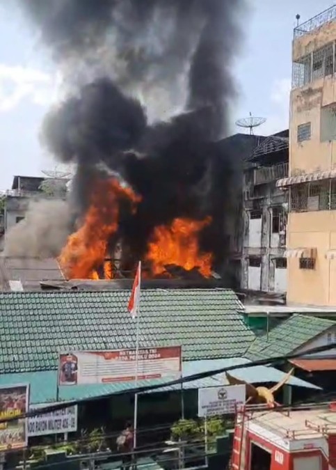 Kantor Koramil 406-08/Kota Lubuk Linggau Nyaris Ikut Terbakar