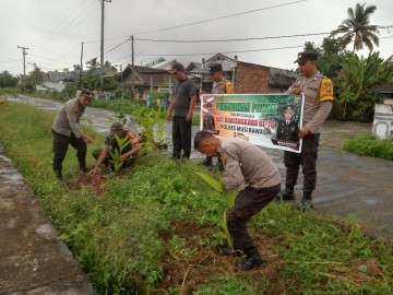 Sinergitas TNI-Polri Terlihat dalam Penanaman Pohon Bersama Pada HUT Ke – 78 Bhayangkara