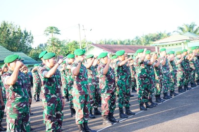 Kodim 0406/Lubuk Linggau Melaksanakan Apel Pengecekan Kesiapan Penanggulangan Karhutla