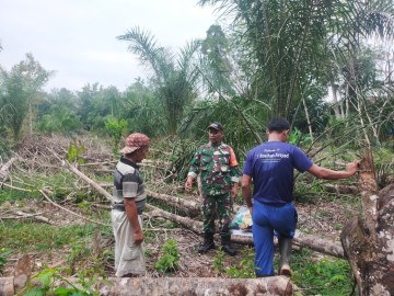 Cegah Kebakaran Hutan Dan Lahan Babinsa Koramil 406-09/Terawas Serka Bambang Melaksanakan Patroli Karhutla Di Wilayah Binaan.