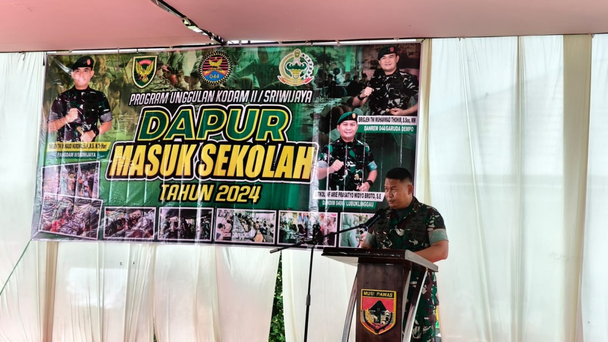 Program unggulan Kodam ll/Sriwijaya Mencetak Generasi Emas 2045, Kodim 0406/lubuklinggau Gelar Program Dapur Masuk Sekolah