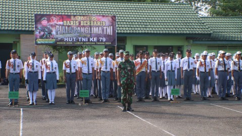 Kodim 0406 Lubuk Linggau Gelar Lomba Baris-berbaris Piala Panglima TNI Dalam Rangka HUT TNI ke 79
