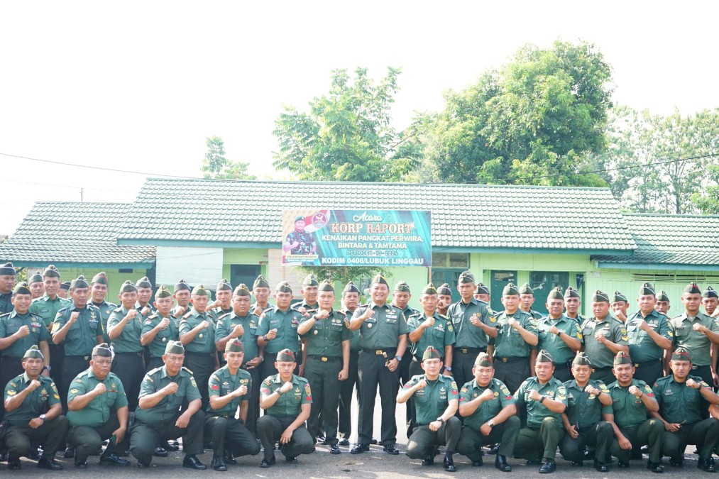 Korp Raport Kenaikan Pangkat Perwira, Bintara dan Tamtama Periode 1 Oktober 2024 Kodim 0406 Lubuk Linggau