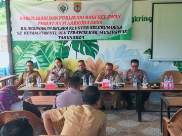 Danramil 406-09/Terawas Hadiri Sosialisasi dan Publikasi Relawan Pegiat Anti Narkoba.