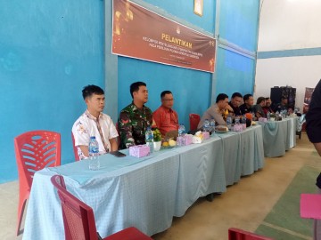 Babinsa Koramil 406-07/Jayaloka Hadiri Pelantikan dan Pembekalan KPPS Pemilihan Serentak 2024