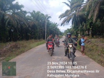 Babinsa Koramil 406-02/Rawas Ilir Pantau Situasi Jelang Pilkada Serentak 2024