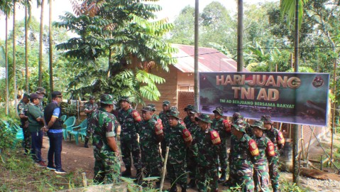 Memperingati Hari Juang TNI AD ke-79 Kodim 0406/Lubuk Linggau melaksanakan kegiatan Rehab RTLH