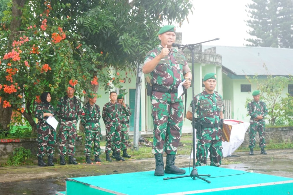 Apel Gelar Personel dan Materiel Dalam Rangka Pengamanan Natal Tahun 2024 dan Tahun Baru 2025 Kodim 0406 Lubuk Linggau