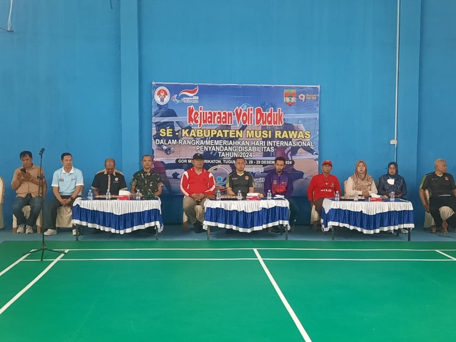 Danramil 406-06/Tugumulyo Hadiri Pembukaan Kejuaraan Voli Duduk Se-Kabupaten Musi Rawas