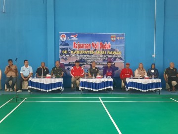 Danramil 406-06/Tugumulyo Hadiri Pembukaan Kejuaraan Voli Duduk Se-Kabupaten Musi Rawas