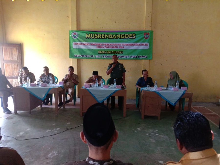 Danramil 406-09/Terawas Hadiri MUSRENBANGDES Tahun 2025 di Desa Srimulyo