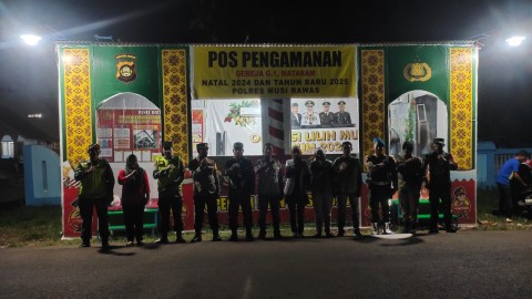 Babinsa Koramil 406-05/Muara Kelingi Laksanakan Pengamanan Malam Pergantian Tahun