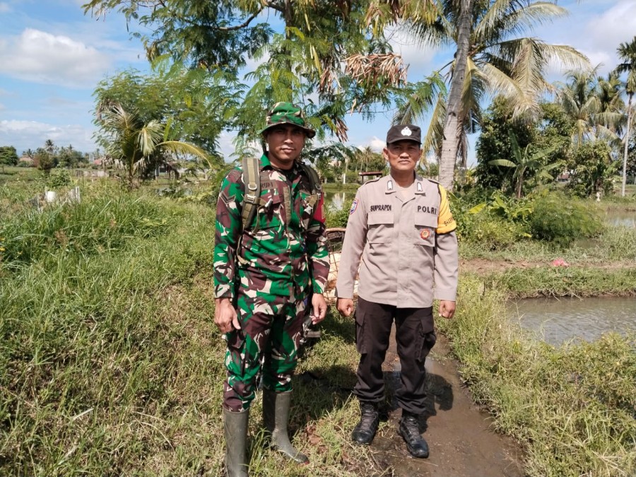 Babinsa Koramil 406-06/Tugumulyo dan Bhabinkamtibmas Laksanakan Komsos dengan Petani di Desa Triwikaton