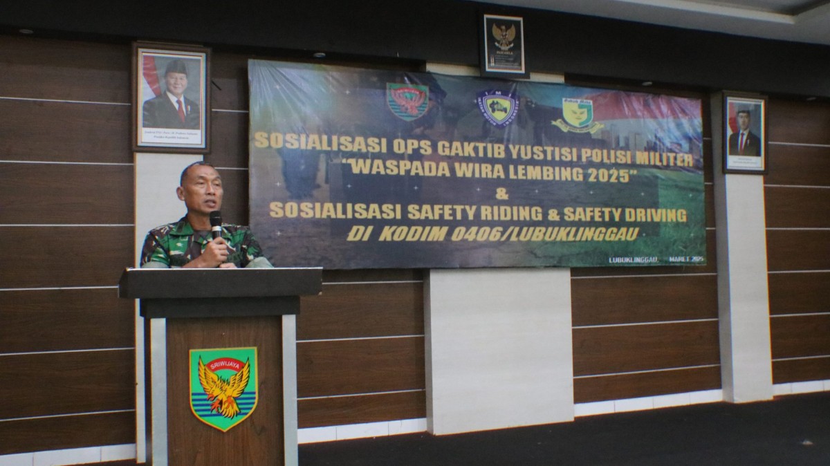 Tingkatkan Kedisiplinan, Ketertiban dan Kepatuhan Hukum, Personil Kodim 0406 Lubuk Linggau Menerima Sosialisasi Ops Gaktib Yustisi Polisi Militer