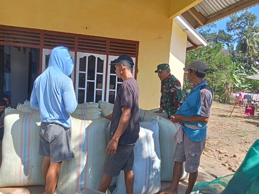 Babinsa Koramil 406-04/Muara Lakitan Laksanakan Komsos dengan Petani Padi di Kelurahan Talang Ubi