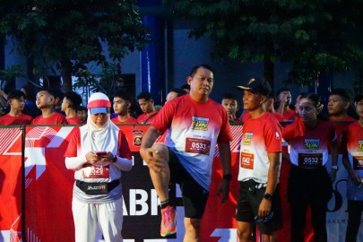 DANDIM 0406/LUBUKLINGGAU HADIRI JALAN SANTAI PERINGATAN HARI BHAYANGKARA KE-79 DI POLRES LUBUKLINGGAU