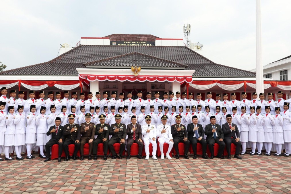 komandan Kodim 0406/ Lubuklinggau Mengikuti Rangkaian Peringatan Detik-detik Proklamasi HUT Ke 80 Kemerdekaan RI