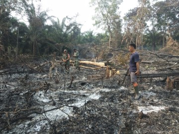 Babinsa Koramil 406-05/Muara Kelingi Tanggap Cek Titik Api di Desa Binjai