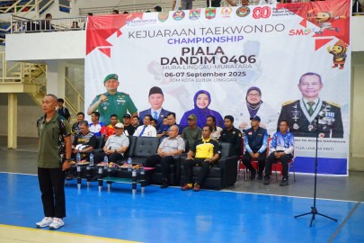 Kepala staf kodim 0406/Lubuklinggau mayor inf Chairul Ansori hadiri kejuaraan piala Dandim