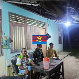 BABINSA KORAMIL 406-07/JAYALOKA LAKSANAKAN PATROLI DAN MONITORING SISKAMLING DI DESA TRIMUKTI