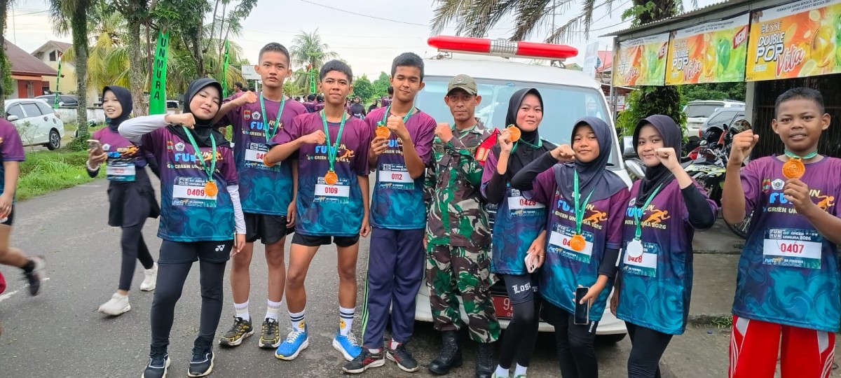 BABINSA KORAMIL 406-06/TUGUMULYO MONITOR KEGIATAN FUN RUN GO GREEN UNMURA 2026