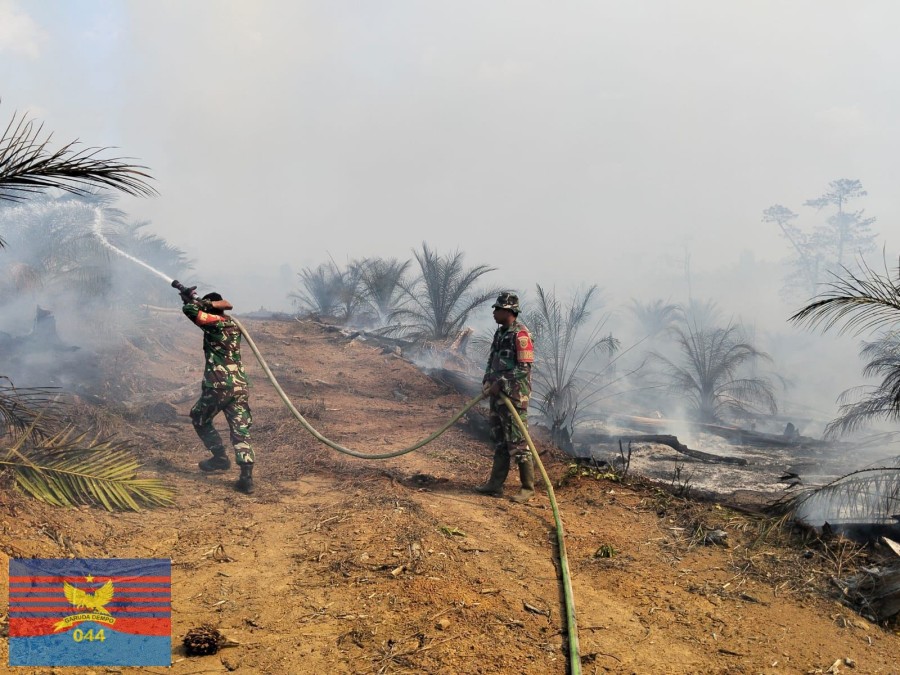 Babinsa Koramil 406-05/Muara Kelingi Cepat Tanggap Padamkan Api, Cegah Karhutla Meluas