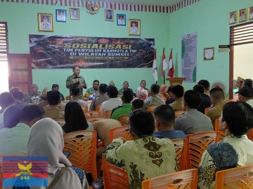 Tim Penyuluh Mabes TNI melaksanakan sosialisasi pencegahan dan penanggulangan Karhutla di Kec. Suku Tengah Lakitan -Ulu Trawas Kab. Musi Rawas.
