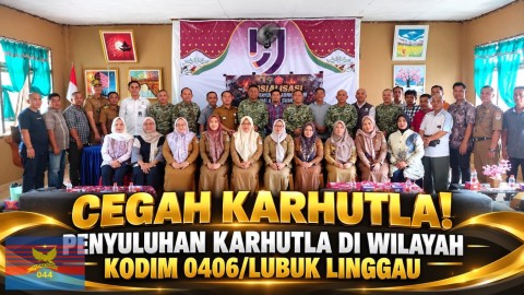 TIM SOSIALISASI KARHUTLA MABES TNI GELAR PENYULUHAN DAN TINJAU TITIK HOTSPOT DI LUBUK LINGGAU 
